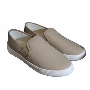 Kensie Stephanie Ladies' Size 8.5 Perforated Slip-On Sneaker, Tan, New in Box